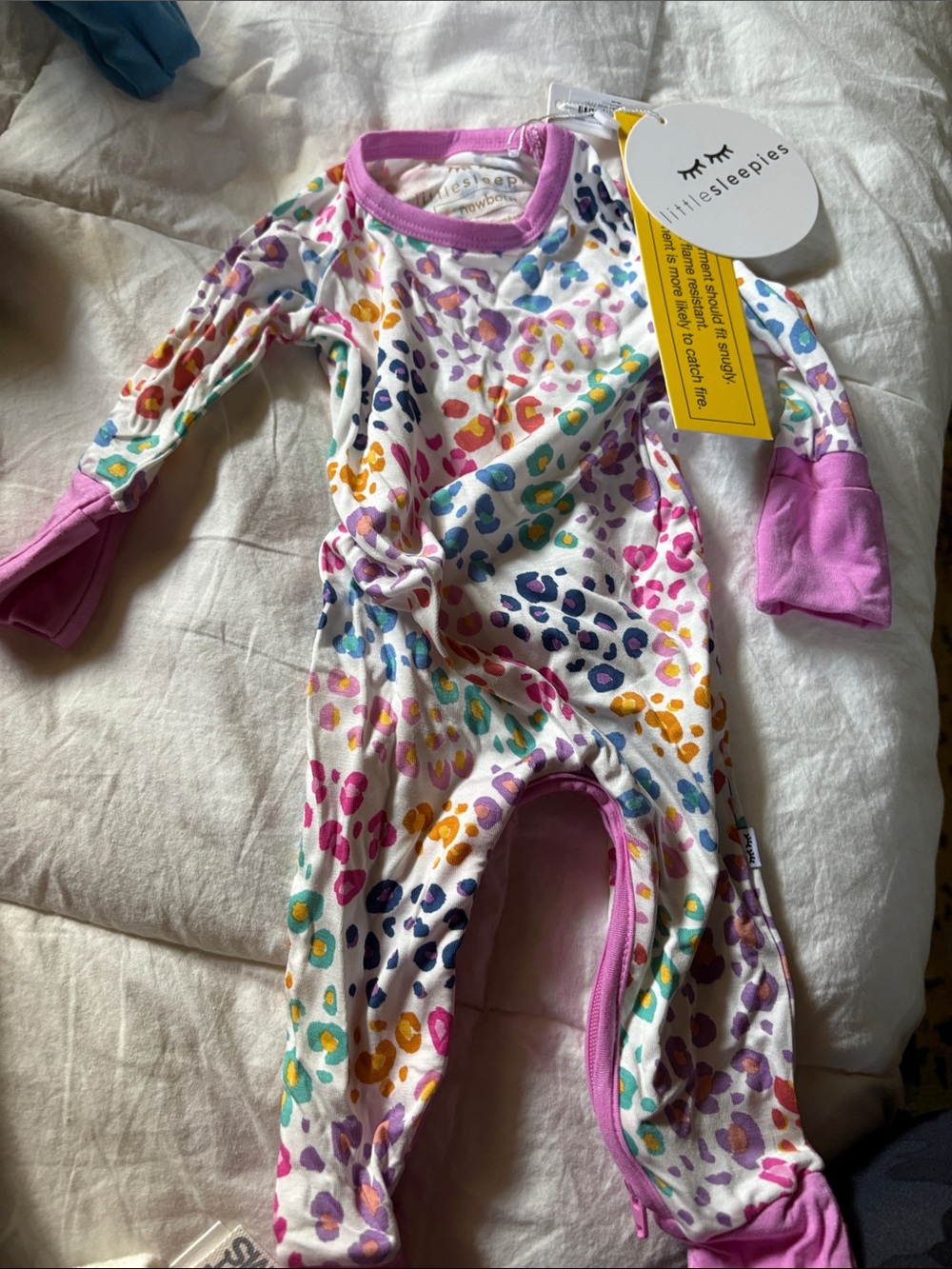 Little Sleepies Pink Multi Leopard-Print Footie